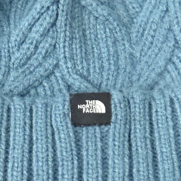 North Face Cable Minna Beanie | Women’s | One Size | Teal | Good Condition - Picture 2 of 6